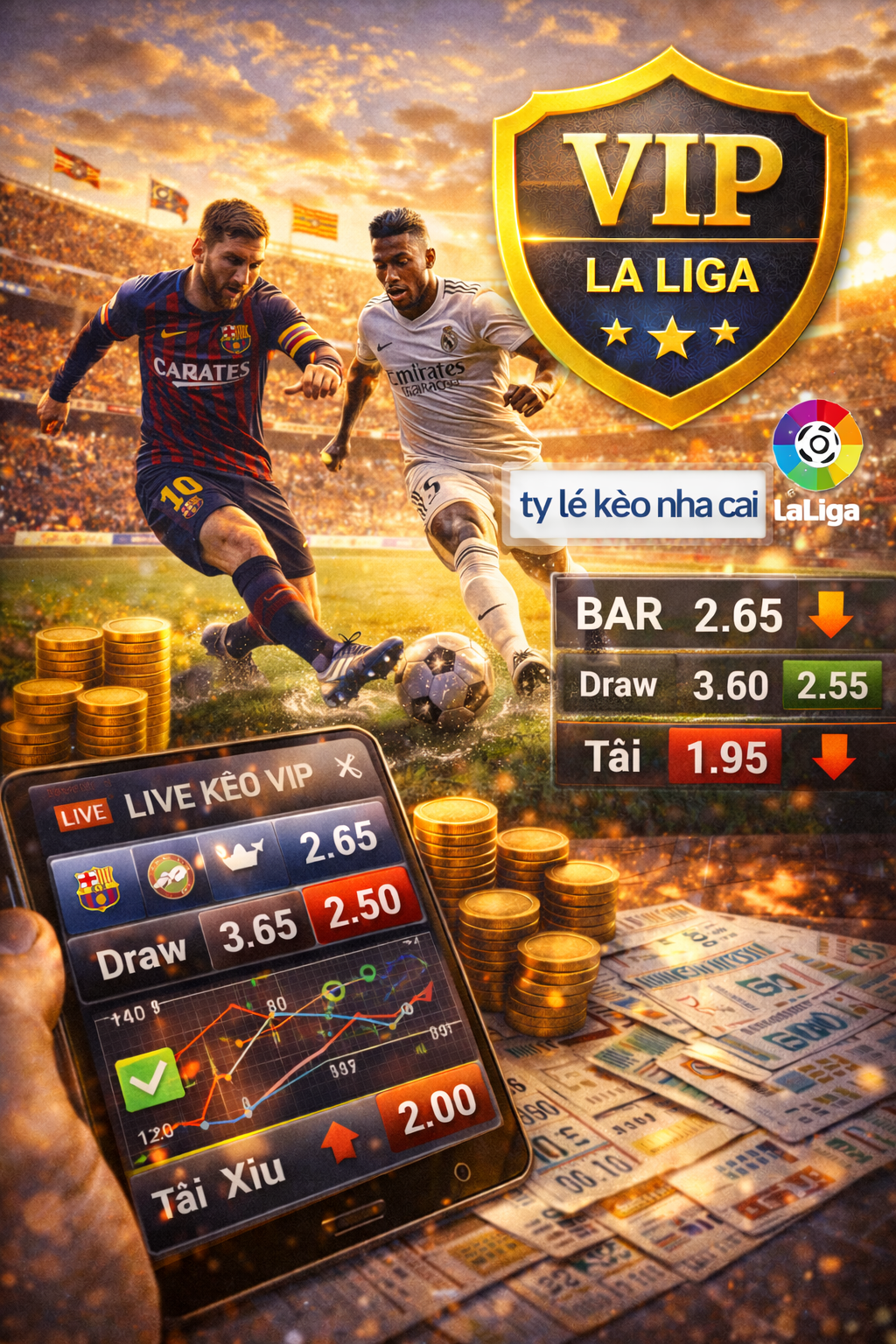 El Clasico với tỷ lệ kèo hấp dẫn