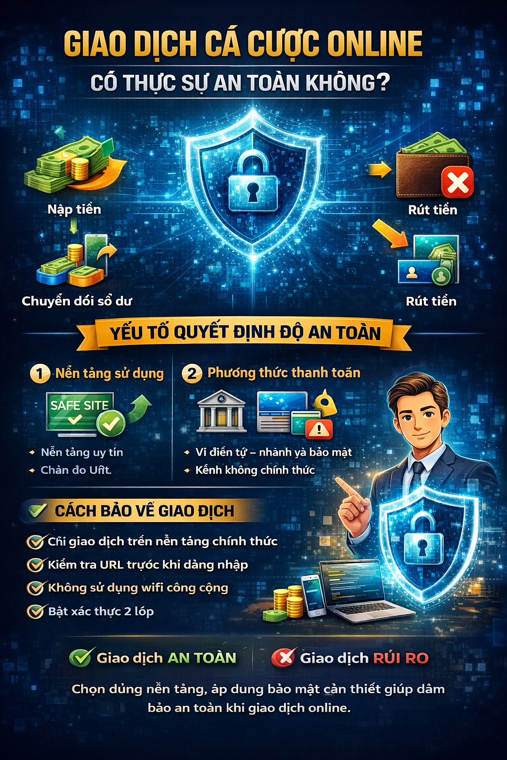 Bảo mật giao dịch cá cược online