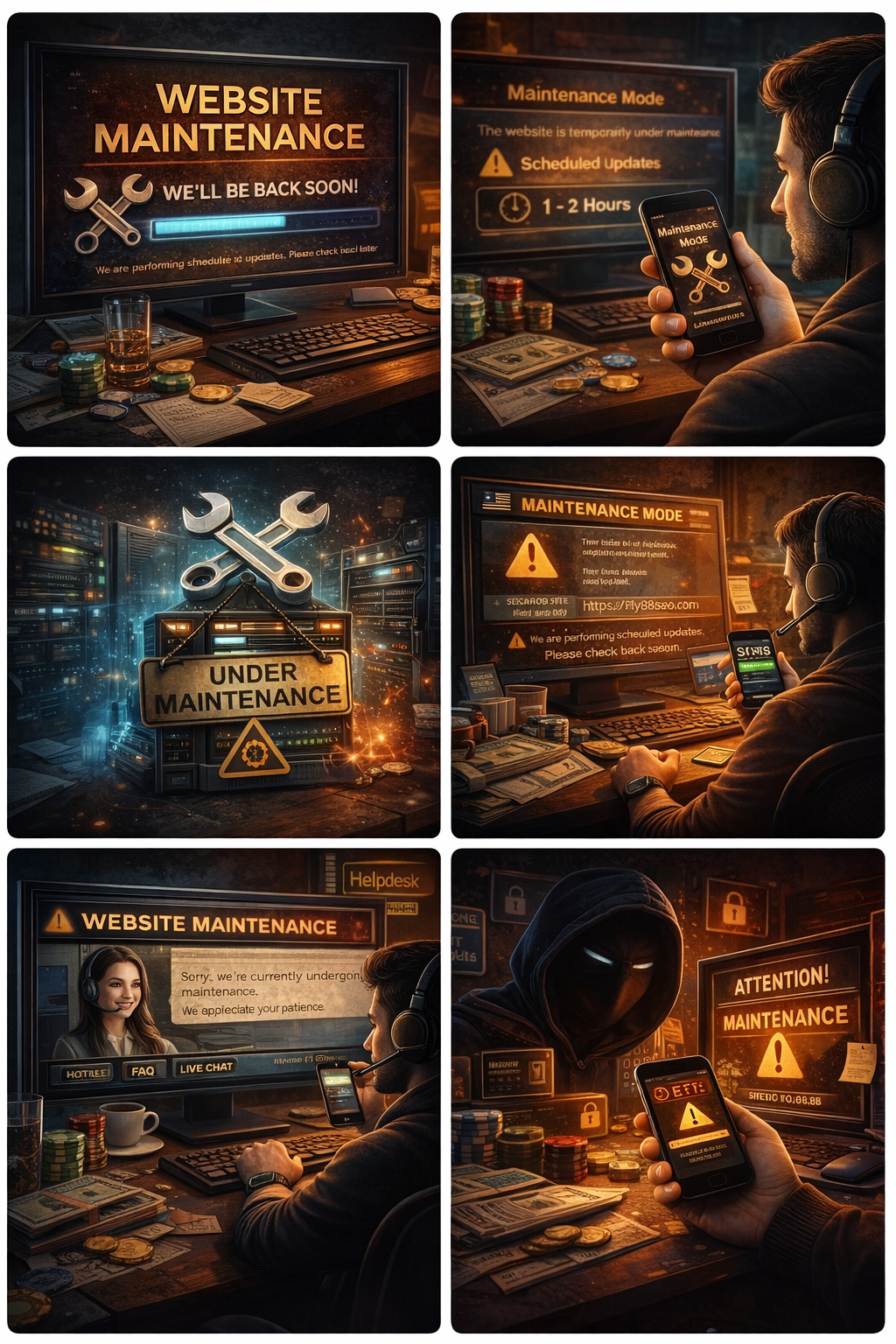 Thông báo bảo trì trang web trực tuyến